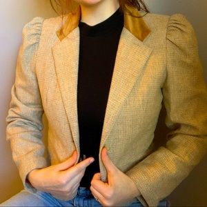 Vintage “Tomboy” Fitted Blazer with velvet collar